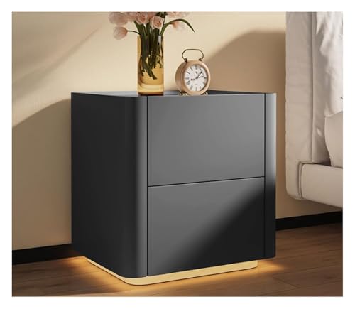 DMBBSAPBSH Nachttisch, Nachtschrank, Nachttisch mit 2 Schubladen, lackierter Schließfachschrank for Schlafzimmer(Dark Grey,60x42x50cm) von DMBBSAPBSH