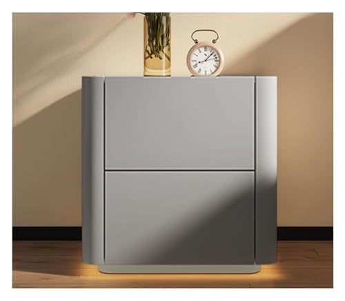 DMBBSAPBSH Nachttisch, Nachtschrank, Nachttisch mit 2 Schubladen, lackierter Schließfachschrank for Schlafzimmer(Light Grey,60x42x50cm) von DMBBSAPBSH