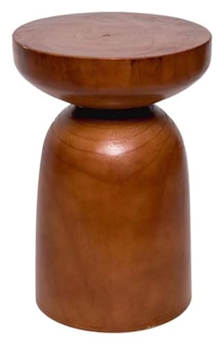 DMBBSAPBSH Nachttisch, Nachtschrank, Retro Nachttisch Runder Hocker for Wohn- und Büromöbel Dekor Kleiner Raum(Walnut) von DMBBSAPBSH