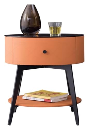 DMBBSAPBSH Nachttisch, Nachtschrank, Runder Beistelltisch mit offenem Regal, Schlafzimmer-Nachttisch von DMBBSAPBSH