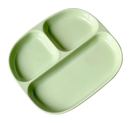 DMBBSAPBSH Porzellan Mittagessen Teller, Essteller for Getreide/Gemüse/Obst, unterteiltes Tablett(Green) von DMBBSAPBSH