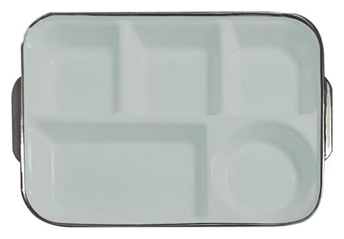 DMBBSAPBSH Porzellan Mittagessen Teller, Keramikplatte mit Unterteilung, Frühstücks-/Essteller mit 5 Fächern(Blue) von DMBBSAPBSH