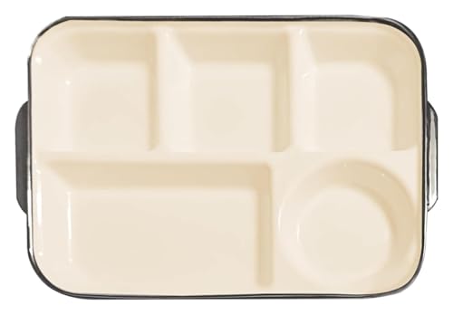 DMBBSAPBSH Porzellan Mittagessen Teller, Keramikplatte mit Unterteilung, Frühstücks-/Essteller mit 5 Fächern(Yellow) von DMBBSAPBSH