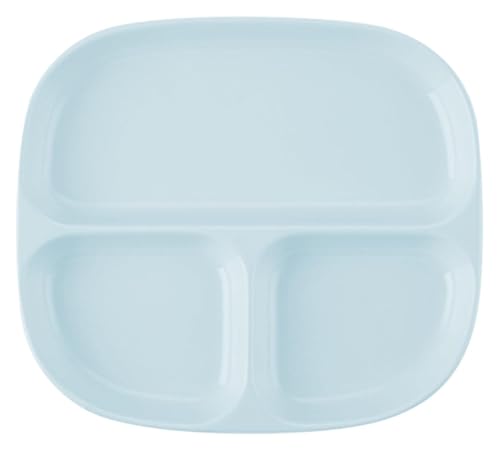 DMBBSAPBSH Porzellan Mittagessen Teller, Lebensmittelaufbewahrungstablett for Zuhause und Restaurant, unterteilte Keramikplatte for einfache Portionskontrolle(Blue) von DMBBSAPBSH