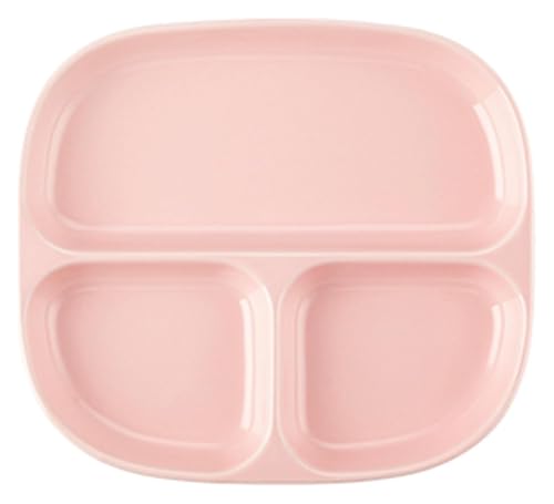 DMBBSAPBSH Porzellan Mittagessen Teller, Lebensmittelaufbewahrungstablett for Zuhause und Restaurant, unterteilte Keramikplatte for einfache Portionskontrolle(Pink) von DMBBSAPBSH