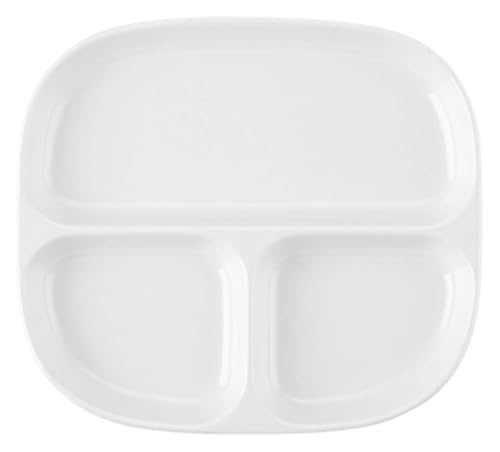 DMBBSAPBSH Porzellan Mittagessen Teller, Lebensmittelaufbewahrungstablett for Zuhause und Restaurant, unterteilte Keramikplatte for einfache Portionskontrolle(White) von DMBBSAPBSH