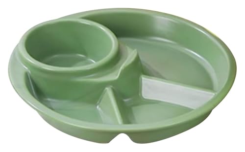 DMBBSAPBSH Porzellan Mittagessen Teller, Speiseteller aus Porzellan, Platte mit Fächern zur Portionskontrolle, Aufbewahrungsschale for Lebensmittel for zu Hause(Green) von DMBBSAPBSH