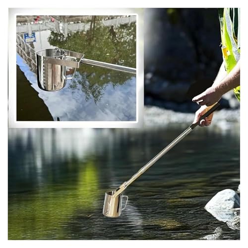 Teleskop-Wasserprobenehmer, Schöpflöffel for tiefe Wasserproben aus Teich und Bach, Teleskopstange aus Edelstahl(Length 0.8m-2m(2.8ft-6.5ft)) von DMBBSAPBSH