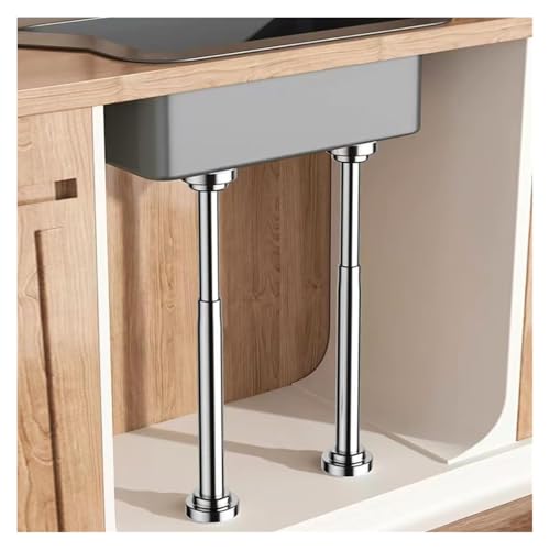 Unterbau-Spülbeckenhalterung, Teleskop-Spülbeckenhalterungen, Möbelbein, verstellbare Unterbau-Waschbeckenhalterungen, Stützstange aus Edelstahl(2*Height 20-30 cm(7.9"-11.8")) von DMBBSAPBSH