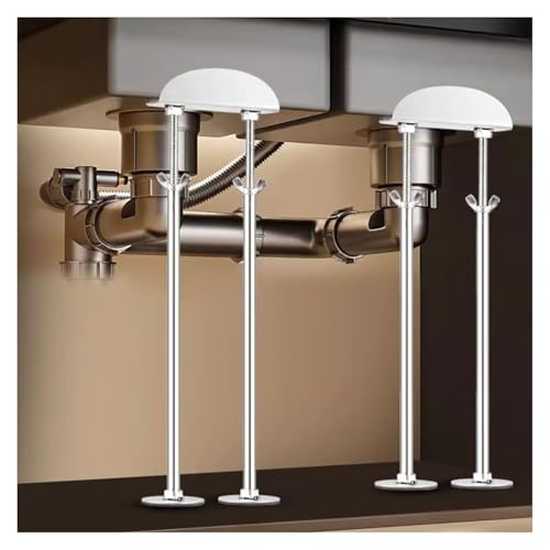 Unterbau-Spülbeckenhalterung, Unterbau-Spülbeckenhalterungen, Stützbeine for Badezimmerwaschbecken, Stützstangen aus Edelstahl for Küchenspülen(2*H 41-51cm(16"-20")) von DMBBSAPBSH