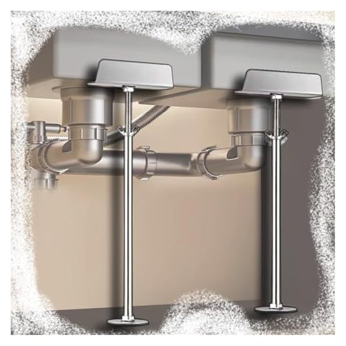 Unterbau-Spülbeckenhalterung, Verstellbare Spülbeckenhalterung, Unterbau-Waschbecken-Stützbeine for Küchen- und Badezimmerschränke(H 47-57cm(18.5"-22.5")) von DMBBSAPBSH