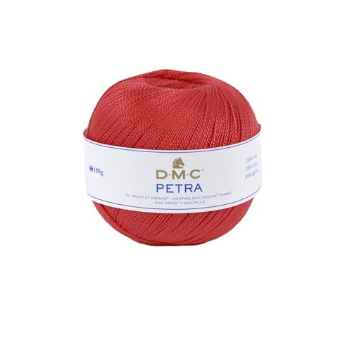 DMC 993A-5-05666 Häkelgarn, Cotton, Leuchtendes Rot, 9x9x8 cm, 100 von DMC