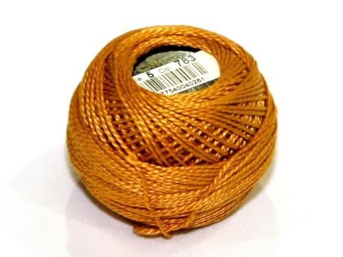 DMC Baumwolle Perle Gewinde Größe 5 783 – Pro 10 Gramm Ball + Gratis Minerva Crafts Craft Guide von DMC