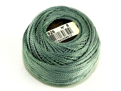 DMC Baumwolle Perle Gewinde Größe 8 926 – Pro 10 Gramm Ball + Gratis Minerva Crafts Craft Guide von DMC