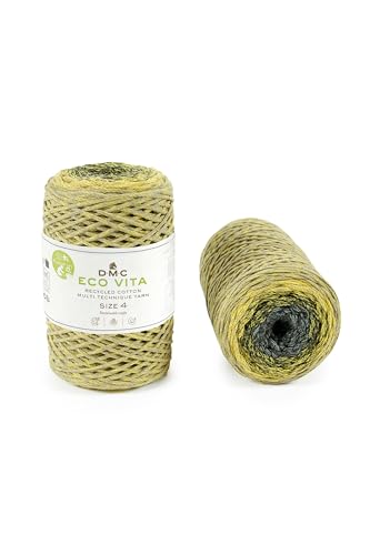 DMC - Eco Vita 4 Multico | Recyceltes Baumwollgarn - mit Pflanzen-Etikett | 250 g - 200 m - 6 Farben von DMC