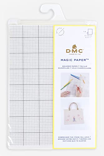 DMC FC0003 Feuille, Papier Soluble à l'eau, Blanc, 21 x 0,02 x 29,5 cm von DMC