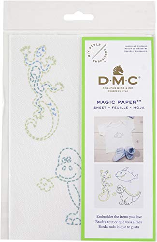 DMC Magic Sheet A5, Leinwand, Motiv Hai und Dinasour von DMC