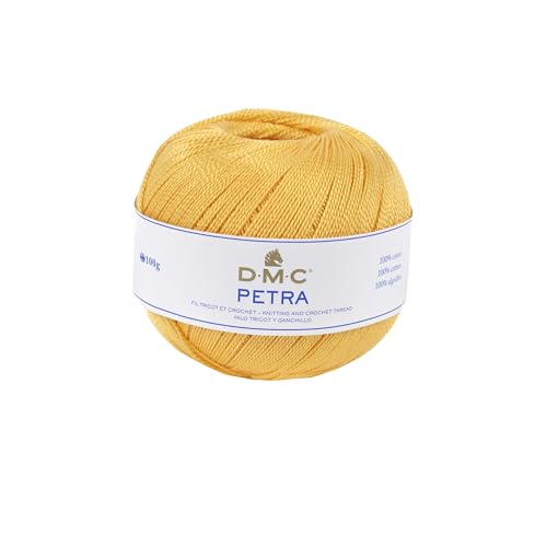 DMC Petra Garn, 100% Baumwolle, gelb, Größe 3 von DMC