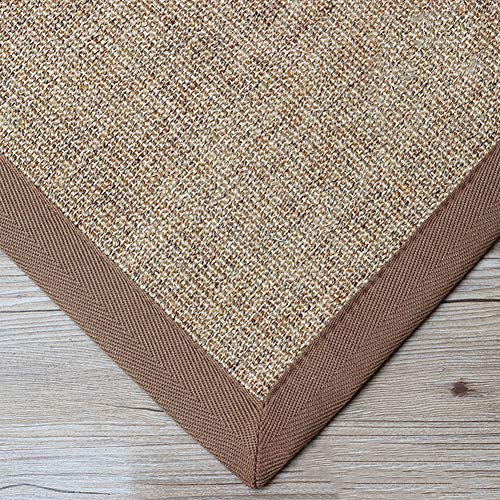Waschbar Einfach Teppich,Rechteckigen Jute-faser Teppiche,Für Wohnzimmer Schlafzimmer Sofa,Modern Rutschfest Natürliche Sisal Matte Hellbraun 70x110cm(28x43inch) von DMCE