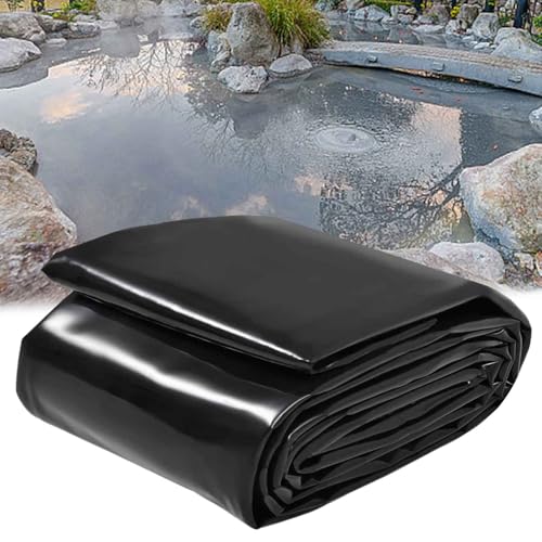 DMCHENGMA 5 Mil Teichfolie, biegsames HDPE-Material, Teichhäute, strapazierfähige, undurchlässige Folie für Poolunterlage, Dachplane, Garten, kleine Teiche(4x8m) von DMCHENGMA