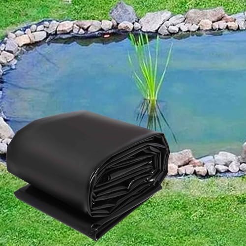 DMCHENGMA Schwarze Teichfolie, 5 mm dick, biegsame HDPE-Teichhäute, leicht zuschneidbare Unterlage für Fisch- oder Koiteiche, Wasserspiele, Wasserfallsockel, Springbrunnen, Wassergärten(2x4m) von DMCHENGMA