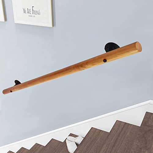 DMCHENGMA rutschfeste Handläufe aus Holz für Treppen im Innenbereich, Komplettset für Handläufe aus Kiefernholz, Haltegriff für Treppenhandläufe, Armlehne für Wandgeländer aus Holz (Size : 60cm) von DMCHENGMA