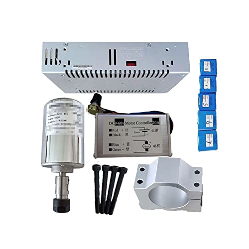 0,5 kW luftgekühlte Spindel Er11 Chuck CNC 200w300w400w500w. Spindelmotor / 52mm Klammern/Stromversorgung/Geschwindigkeitsregler for DIY CNC. Für Gravieren/Fräsen(200w package 1) von DMETE