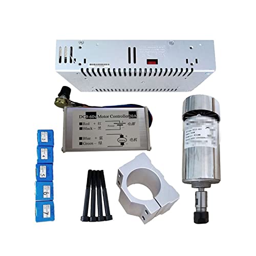 0,5 kW luftgekühlte Spindel Er11 Chuck CNC 200w300w400w500w. Spindelmotor / 52mm Klammern/Stromversorgung/Geschwindigkeitsregler for DIY CNC. Für Gravieren/Fräsen(300w package2) von DMETE