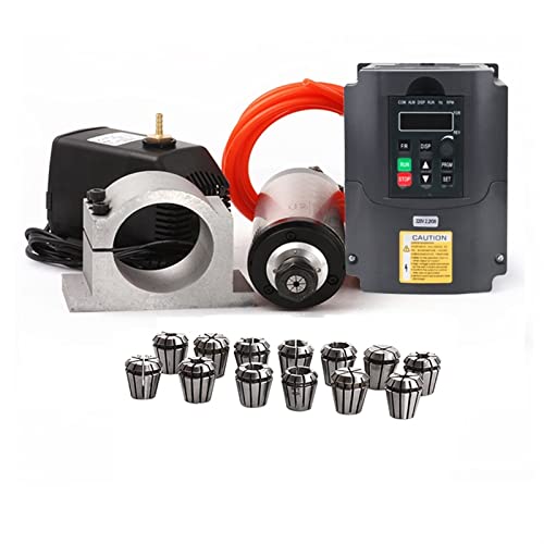 2.2KW Spindelwasserkühlkit Er20. Fräsen Spindelmotor +2. 2kw vfd + 80 Klammer + Wasserpumpe + 13pcs ER20 + 1M Kabel for CNC Router Für Gravieren/Fräsen(Package 1) von DMETE