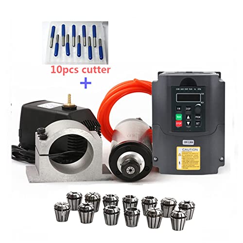 2.2KW Spindelwasserkühlkit Er20. Fräsen Spindelmotor +2. 2kw vfd + 80 Klammer + Wasserpumpe + 13pcs ER20 + 1M Kabel for CNC Router Für Gravieren/Fräsen(Package 3) von DMETE