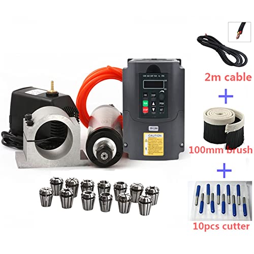 2.2KW Spindelwasserkühlkit Er20. Fräsen Spindelmotor +2. 2kw vfd + 80 Klammer + Wasserpumpe + 13pcs ER20 + 1M Kabel for CNC Router Für Gravieren/Fräsen(Package 5) von DMETE