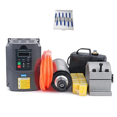 2.2kw Spindelwassergekühltes Kit, Er20-Frässpindelmotor +2. 2KW VFD + 80 Klammer + Wasserpumpe + 13pcs ER20 + 1M Kabel for CNC Für Gravieren/Fräsen(Orange,220) von DMETE