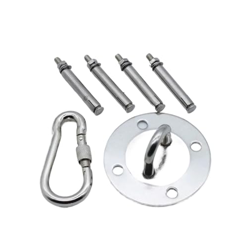 2er-Set Hängematten-Aufhängeset, robuste, um 360° drehbare Schaukelhaken, 500 kg Tragkraft, Edelstahlhaken, Decken-Hängemattenhalterung for Stühle für Heben von DMETE