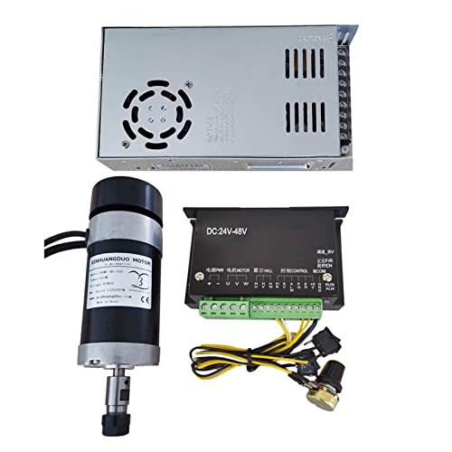 48V 50. 0W ER11. Bürstenlose Spindel + 5 7MM Klemme mit Schrauben + 48V bürstenloser Motortreiber + 4 8VDC 10.5A. Energieversorgung Für Gravieren/Fräsen(Package6) von DMETE