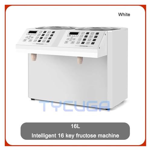 8L/16L Automatische Zucker Maschine 16-Taste Smart Fructose Dispenser Container For Bubble Tea Shop, Schnelle Und Genaue Sirup Kontrolle Eisgeschäfte(16L white) von DMETE