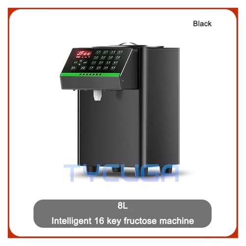 8L/16L Automatische Zucker Maschine 16-Taste Smart Fructose Dispenser Container For Bubble Tea Shop, Schnelle Und Genaue Sirup Kontrolle Eisgeschäfte(8L Black) von DMETE
