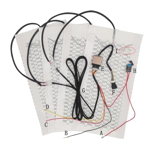 Autositz-Heizungs-Set, passend for 2 Sitze, 12 V Kohlefaser-Heizkissen, Poleless Paddle Dual Control Switch Überhitzungsschutz von DMETE