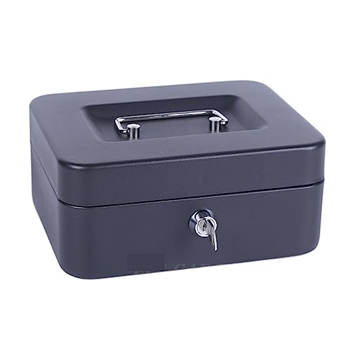 DMETE 6" Größe S Tragbarer Geld Geldkassette Mit 2 Schlüsseln Und Fach, Abschließbarer Sicherheitssafe, Robuster Stahl, 15 X 12 X 8 cm Wohnungsmakler Ersatz von DMETE