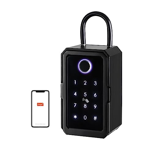 DMETE Schlüsselsafe Tuya Ttlock Fingerabdruck Digitaler Schlüsselkasten App Fernzugriff Wandmontage Kombinationssicherheit -Schließfach Wohnungsmakler Ersatz(Tuya app) von DMETE