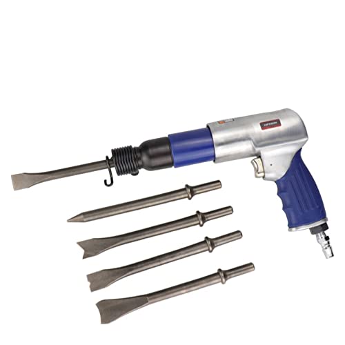 Druckluftwerkzeuge, 250mm Air Hammer Professionelle Handheld Pistolengas Schaufeln Kleiner Rostentferner Pneumatische Werkzeuge mit 5 Meißel Set von DMETE