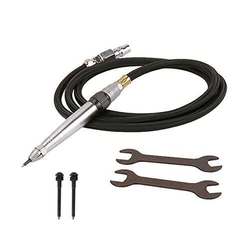 Druckluftwerkzeuge, Pneumatische Gravur Beschriftungswerkzeuge Air Micro Grinder Scribe Hammer Pen Air Pencil Die Grinder Schlauch Gravierstift(Pen Add 2Pen Tip) von DMETE