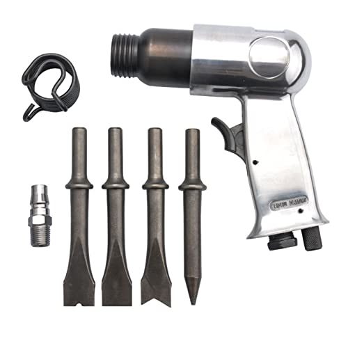 Druckluftwerkzeuge, Professionelle pneumatische Handhammerpistole Gasschaufeln 150 mm Lufthammer kleiner Rostentferner pneumatische Werkzeuge mit 4 Meißeln von DMETE