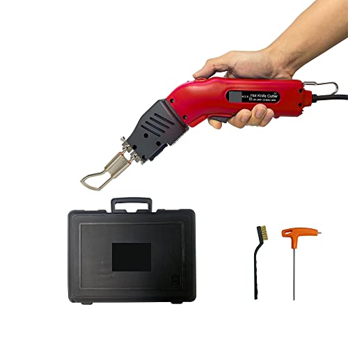 Elektro-Rasenmäher, Seilschneider Stoffschneider – elektrisches Heißsiegelgerät mit einstellbarer Leistung – Schneidwerkzeug-Kit – mit Klingen & Zubehör(RS80 R blade Foot,Type) von DMETE