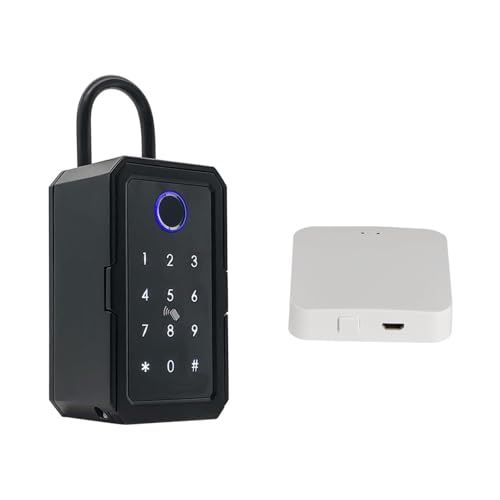 Elektronischer Safe, Schlüsselkasten, Tuya Control, 4.1, Gateway, wasserdicht, for den Außenbereich, Sicherheit, Fingerabdruck, sichere Aufbewahrung Wohnungsmakler Ersatz(Key Box Add Gateway) von DMETE