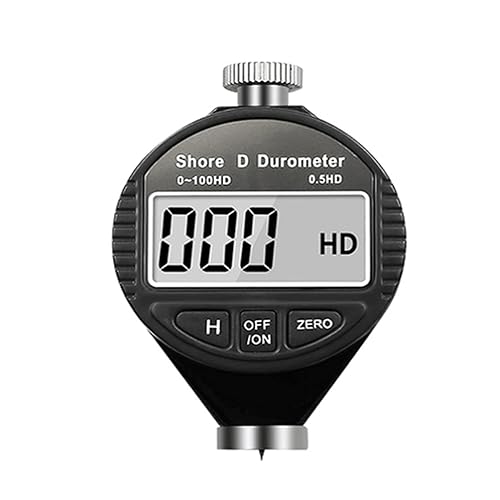 Elektronischer digitaler Härteprüfer, tragbares 0-100HD-Härtemessgerät, digitale Durometer-Skala mit großem LCD-Display Komfortable Bedienung(Black Type D) von DMETE