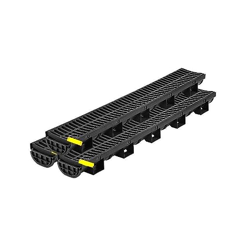 Entwässerungsgraben-Einfahrtskanal-Abfluss mit Kunststoffgitter, 3–5 Stück, Bodenablauf-Graben-Abflussgitter for Gartenauffahrt Heimwerkerbedarf(5PC 5.8x3.1x39inch) von DMETE