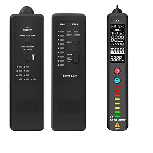 FWT8X Netzwerkkabel -Tracker -Detekteur RJ11/45 LAN Ethernet Telefon Wire Tester Telecom Tool Electrified Work 60V Für Ethernet und Telefon(FWT8X and X1) von DMETE
