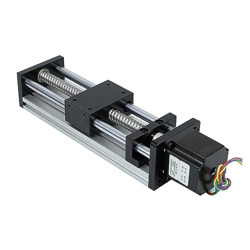 Lineare Gleitführungsschiene, CNC-Linearführung GGP Kugelumlaufspindel-Schiebetisch 50–400 Mm Effektiver Hub Führungsschiene XYZ-Achse 23 Schrittmotor 3D-Drucker XYZ(100MM) von DMETE