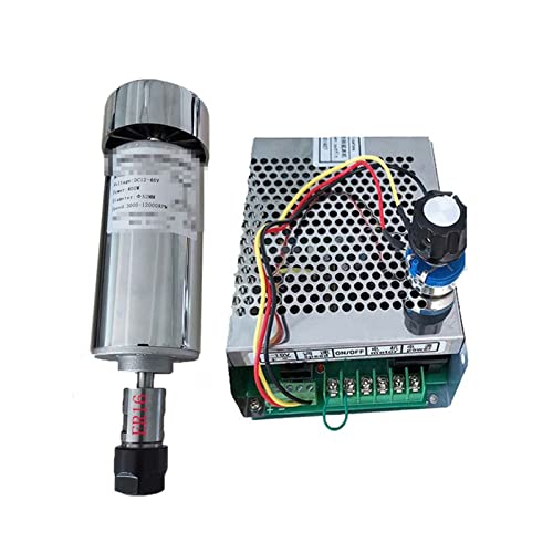 Luft gekühlt 0,4 kW. CNC Spindlemotor Kit Er16 Chuck 400W Spindelmotor/Netzteil Government Gouverneur for Gravur Für Gravieren/Fräsen(Package 4 ER16) von DMETE