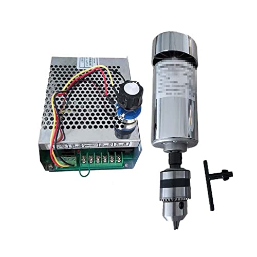 Luftgekühlt 0,3 kW DC48V12000RPM CNC. Spindlemotor Kit Bohrerspindelköpfe / 300W Spindelmotor/Netzteil Governor Gouverneur für Für Gravieren/Fräsen(Package 1) von DMETE